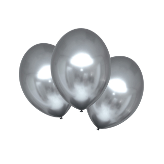 6 Latex Balloons Satin Luxe Platinum 27.5cm/11"