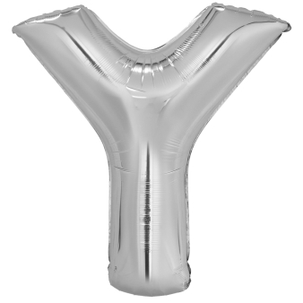 Large Letter Y Silver Foil Balloon N34 Packaged 86 cm x 76 c