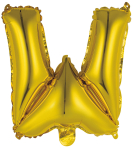 Mini Letter W Gold Foil Balloon N16 Packaged 30 cm x 30 cm