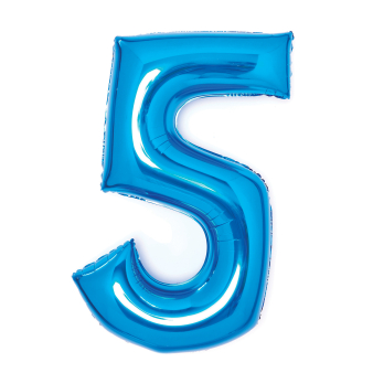 Medium Number 5 Blue Foil Balloon N26 Packaged 72 cm x 52 cm Medium Number 5 Blue Foil Balloon N26 Packaged 72 cm x 52 cm