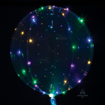 Clearz Crystal Clear with LED multi-colour Foil Balloon P45 Packaged 40 cm x 40 cm