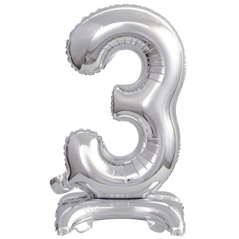 Mini Number 3 Silver Foil Balloon N16 Packaged 37 cm x 22 cm Mini Number 3 Silver Foil Balloon N16 Packaged 37 cm x 22 cm