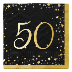 16 Napkins 50 Starlight Birthday 33 x 33 cm