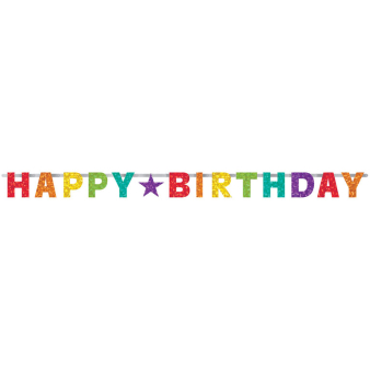 Letter Banner Birthday Accessories Rainbow Foil 230 cm