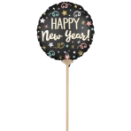9" Confetti Satin New Year Foil Balloon A15 Airfilled