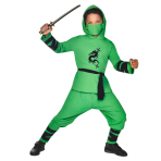 Childrens Costume Ninja Warrior Green 8-10 Years