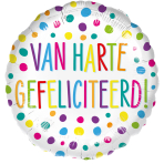 Standard - Van Harte Gefliciteerd - DUT  Foil Balloon RP40 Packaged 45 cm