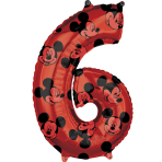 Mid Size Number Mickey Mouse Forever Number 6 Foil Balloon L27 Packaged 43 cm x 66 cm
