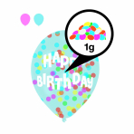 6 Latex Balloons Droplets Happy Birthday 1C Confetti Filled assorted Paper 27.5 cm / 11"