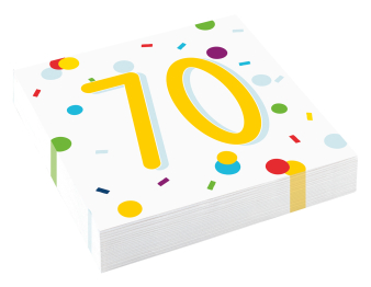 20 Napkins Confetti Birthday 70 33 x 33 cm 20 Napkins Confetti Birthday 70 33 x 33 cm