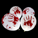 4 Latex Balloons LED Halloween Bloody 27.5 cm / 11"
