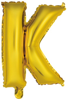 Mini Letter K Gold Foil Balloon N16 Packaged 36 cm x 27 cm
