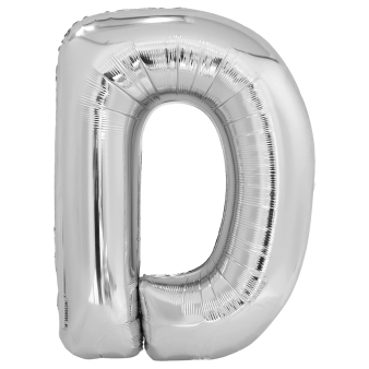 Large Letter D Silver Foil Balloon N34 Packaged 84 cm x 62 c