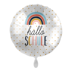 Standard Hallo Schule Rainbow Foil Balloon PL40 Packaged 45 cm