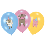 6 Latex Balloons Farm Party 11"