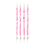 12 Candles Birthday Marbled Pink Height 12 cm