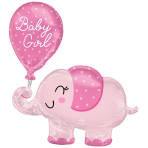 SuperShape Baby Girl Elephant Foil Balloon P60 Packaged 73 cm x 78 cm