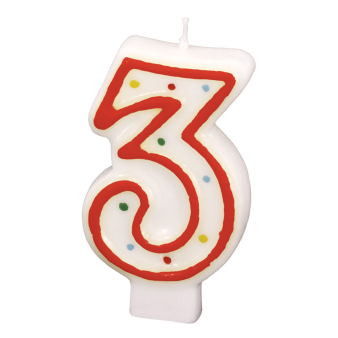 Numeral Candle 3 Height 7.3 cm Numeral Candle 3 Height 7.3 cm
