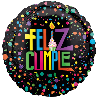 Standard Feliz Cumpleanos Confeti Foil Balloon S40 Packaged 43 cm Standard Feliz Cumpleanos Confeti Foil Balloon S40 Packaged 43 cm