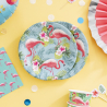 8 Plates Flamingo Paradise Round Papier 23 cm
