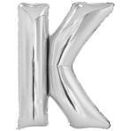 Large Letter K Silver Foil Balloon N34 Packaged 85 cm x 63 c