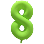 Large Number 8 Neon Green Foil Balloon N35 Packaged 34IN 86 cm x 70 cm