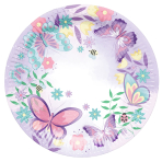 8 Plates Flutter Garden Round Paper 23 cm