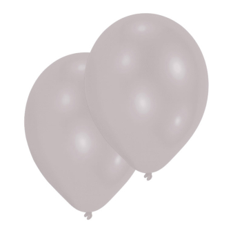 25 Latex Balloons Metallic Silver 27.5 cm / 11"
