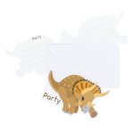 8 Invitations & Envelopes Happy Dinosaur Paper 8.5 x 12.7 cm