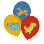 6 Latex Balloons Dino Jungle 4C Print 27,5 cm/11"