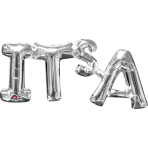 SuperShape Phrase " It's A" Silver Foil Balloon P35 Packaged50 x 22 cm