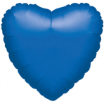 Standard "Metallic Blue" Foil Balloon Heart, S15, packed, 43cm