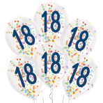6 Latex Balloons Droplets 18 Confetti Birthday 1C Confetti Filled Paper 27.5 cm / 11"