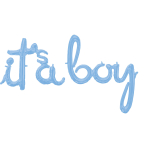 Script Phrase It's A Boy Foil Balloon G50 Packaged it's a 68 cm x 50 cm/boy 73 cm x 81 cm