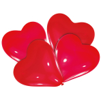 10 Latex Balloons Hearts Standard Red 40.6 cm / 16"