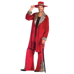 Adult Costume Gangster Pimp Red Size Plus