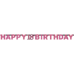 Letter Banner 18 Sparkling Celebration Pink Foil 213 x 16.2 cm