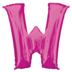 SuperShape Letter W Pink Foil Balloon L34 Packaged 71cm x 83cm