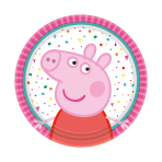 8 Plates Peppa Pig Round Papier 18 cm