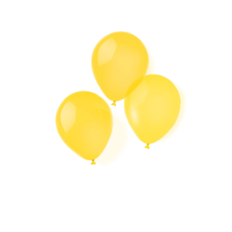 10 Latex Balloons Standard Yellow 20.3 cm / 8"