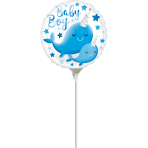 9" Mini  Narwhal Baby Boy Foil Balloon A15 Bulk 9"/23 cm
