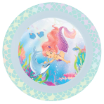 4 Plates Magical Ocean Plastic Reusable 21,2 cm