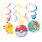 6 Swirl Decorations Pokemon Foil / Paper 61 cm