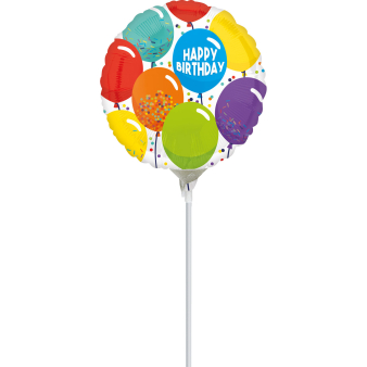 9" Mini Birthday Celebration Foil Balloon A15 Packaged 9"/23 cm 9" Mini Birthday Celebration Foil Balloon A15 Packaged 9"/23 cm