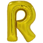 Large Letter R Gold Foil Balloon N34 Packaged 85 cm x 60 cm