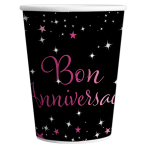 8 Cups Starlight Birthday Pink Bon anniversaire Paper 250 ml
