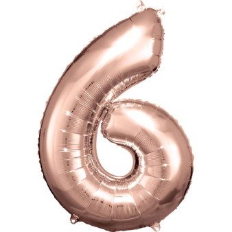 Large Number 6 Rose Gold Foil Balloon N34 Packaged 88 cm x 60 cm Large Number 6 Rose Gold Foil Balloon N34 Packaged 88 cm x 60 cm