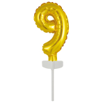 Micro Size Number 9 Gold Foil Balloon N6 Packaged 11 cm x 7 cm