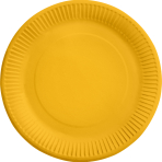 8 Plates Sunshine Yellow Round Paper 23 cm