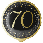 Standard Holographic Starlight Birthday 70 Foil Balloon C55 Packaged 45 cm